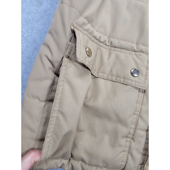 Vintage J C Penney Vest Mens M Brown  Full Zip Pockets Outdoor Puffer 80s - Picture 5 of 13